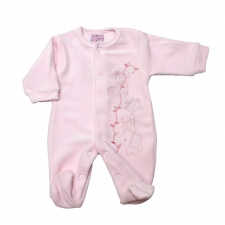 TEENY TINY - Velour Romper in pink and blue mix in the pack -- ref: 661P -- £3.99 per item - 6 pack